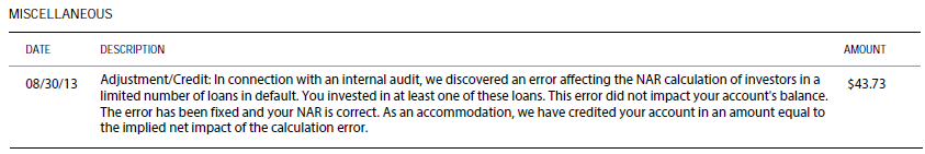 Lending Club NAR Adjustment